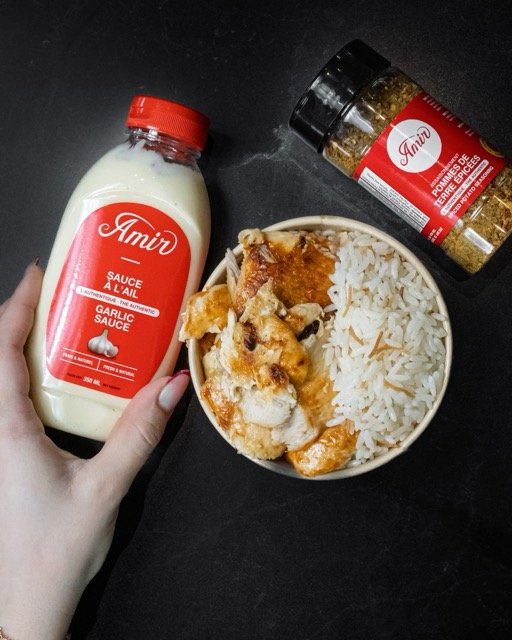 Amir food photography showing a wrapped sandwich.